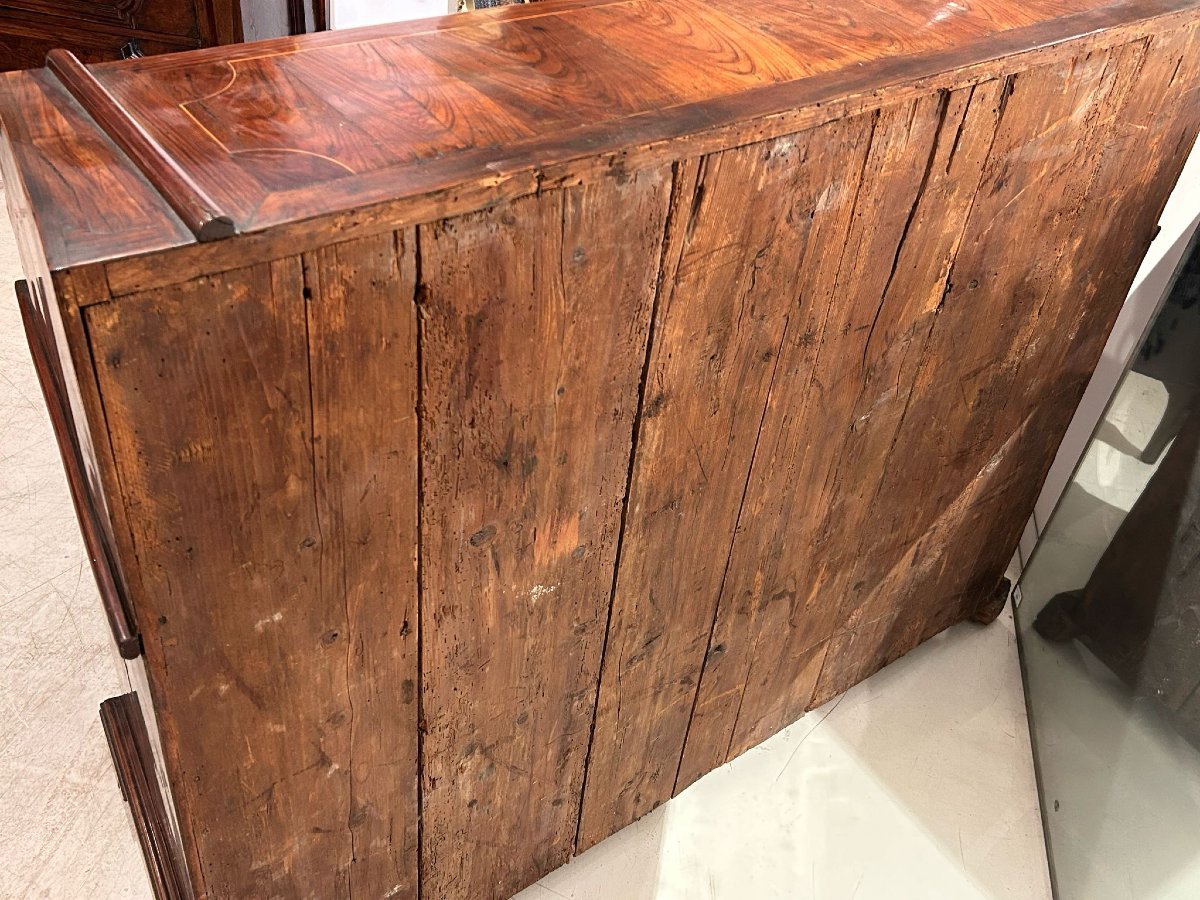 Abattant Mobile En Placage De Noyer Et Palissandre Et Filets d'érable d'époque 1e Moitié XVIIIs-photo-4