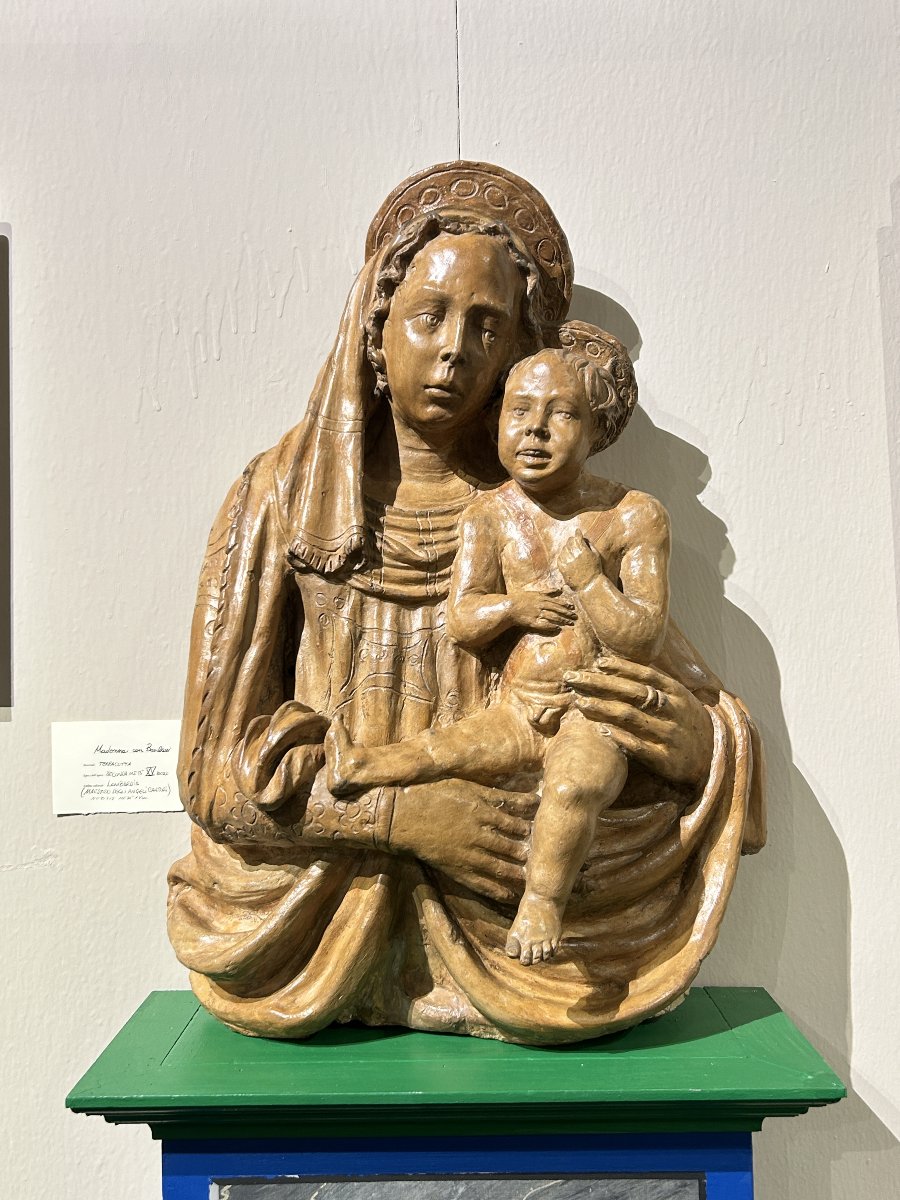 Terracotta "madonna And Child" From The Lombard School, Dating From The Third Quarter Of The 15th Century-photo-3