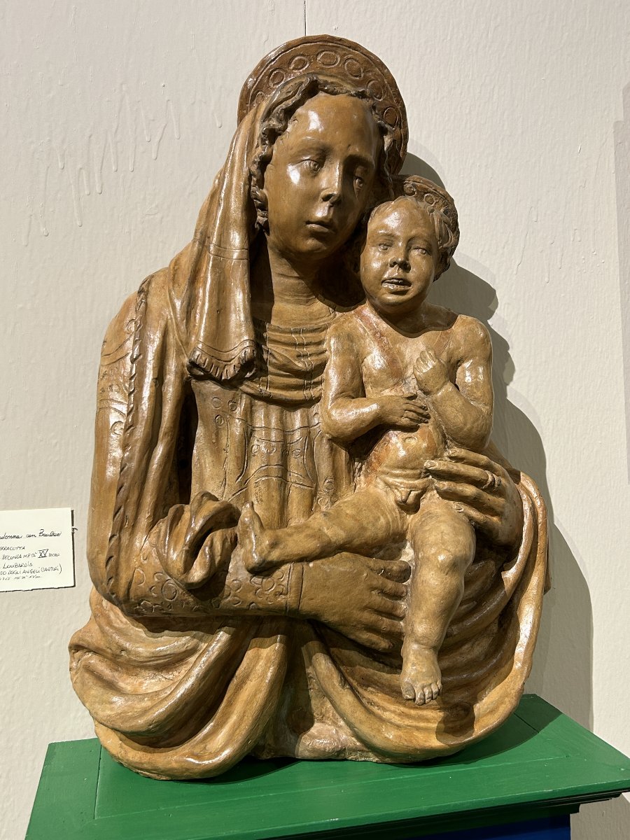 Terracotta "madonna And Child" From The Lombard School, Dating From The Third Quarter Of The 15th Century-photo-1