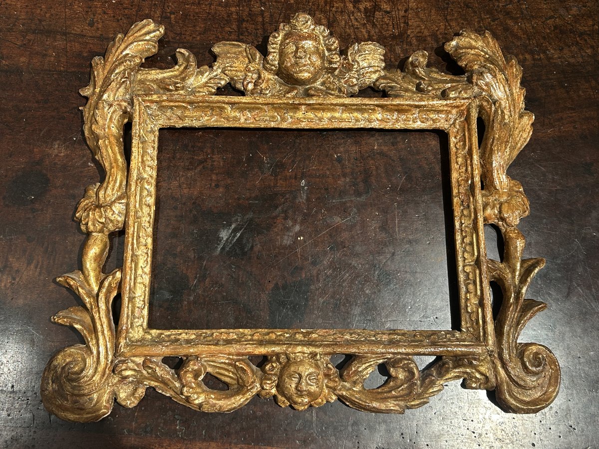 Antique Carved Italian Frame From The 18th Century.-photo-2