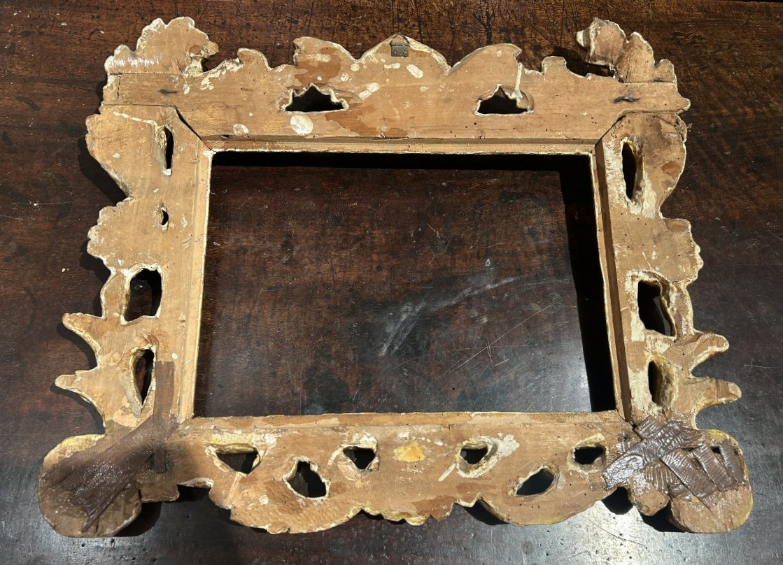 Antique Carved Italian Frame From The 18th Century.-photo-2