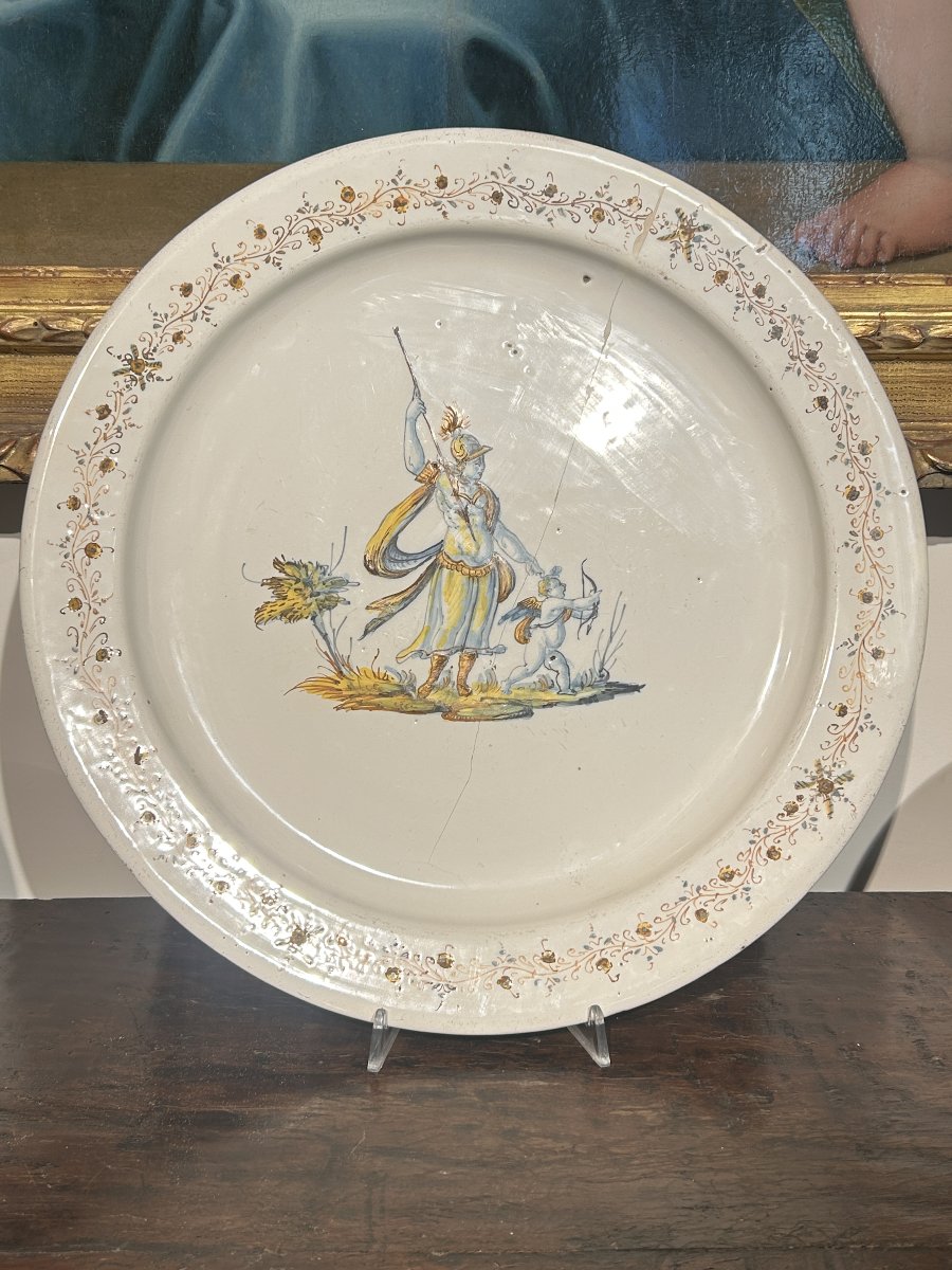 Large "white" Plate From Faenza, Late 16th Century. 45 Cm In Diameter-photo-2