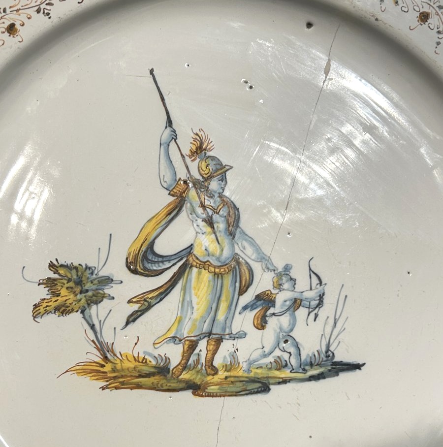 Large "white" Plate From Faenza, Late 16th Century. 45 Cm In Diameter-photo-3