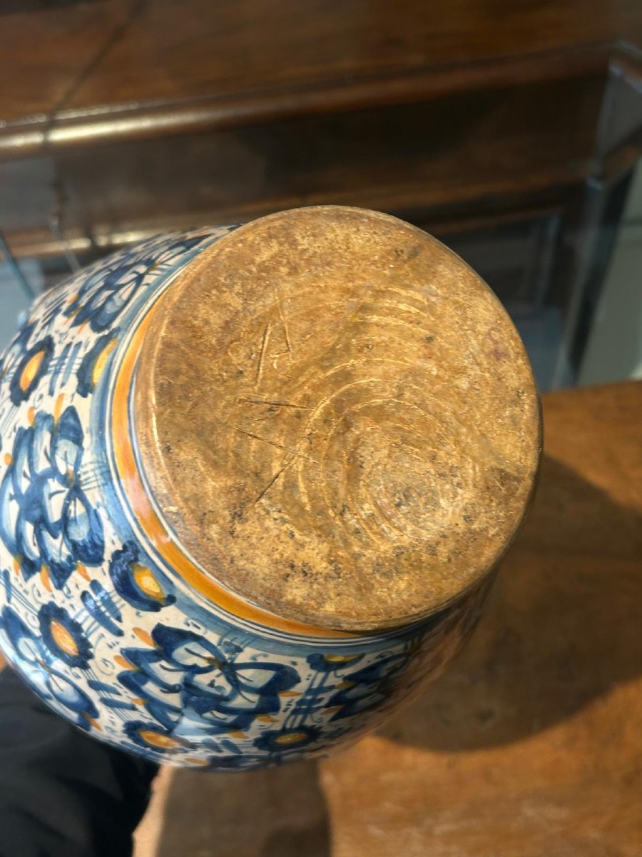 Persian Palm-motif Jar From Montelupo Fiorentino, 31 Cm Tall.-photo-1