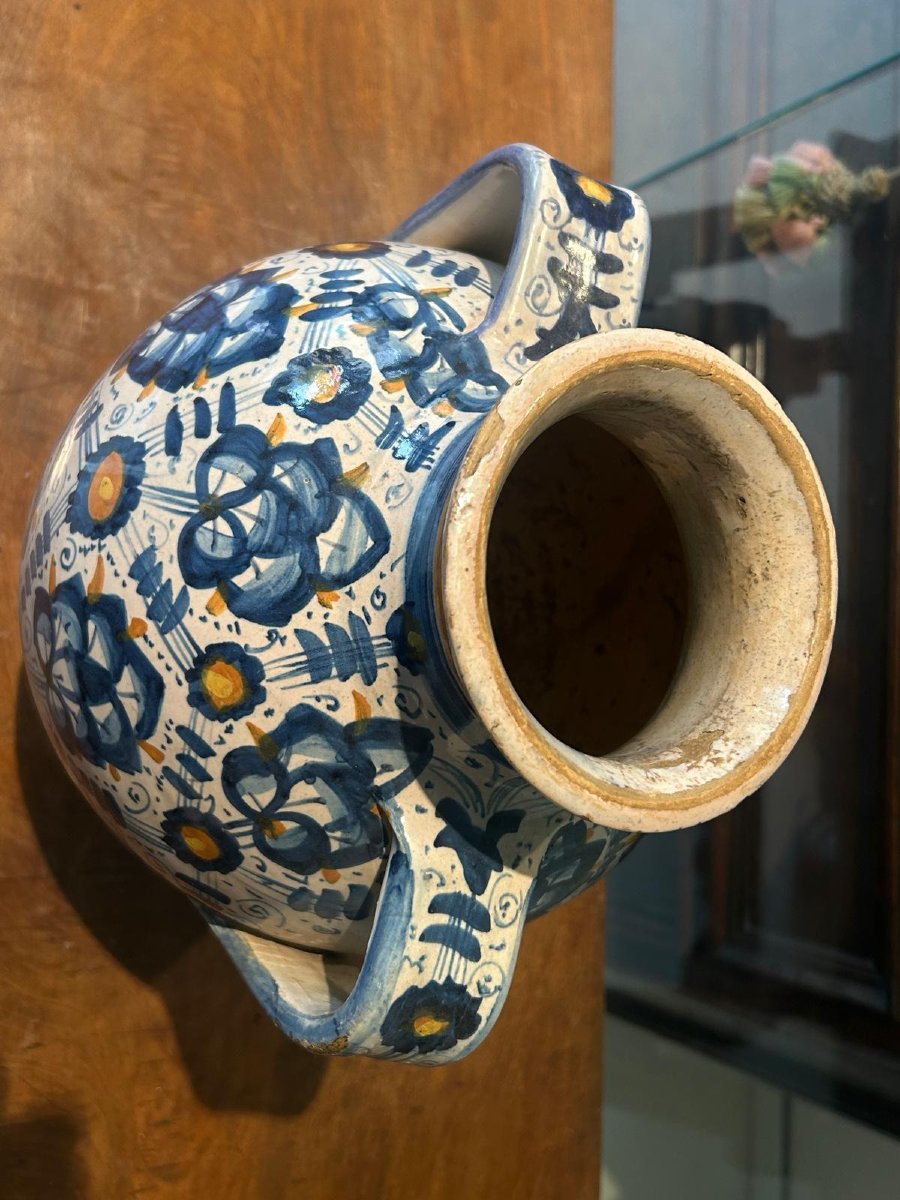 Persian Palm-motif Jar From Montelupo Fiorentino, 31 Cm Tall.-photo-2