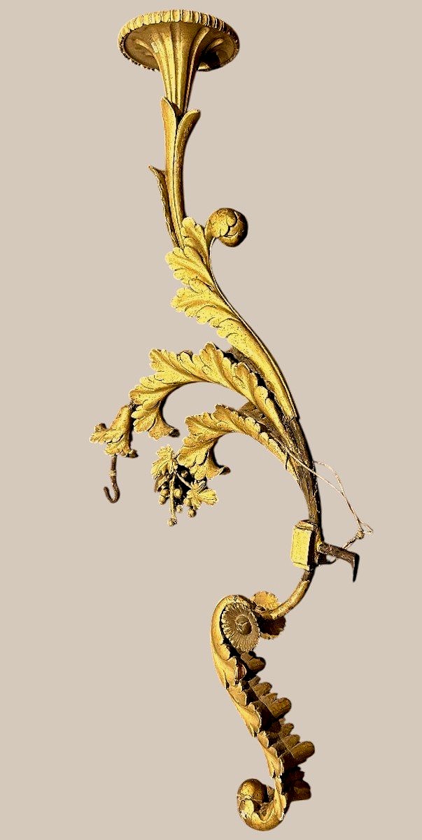 Couple Of Gilded And Richly Carved Palace Candlesticks, 17th-century From Central Italy.