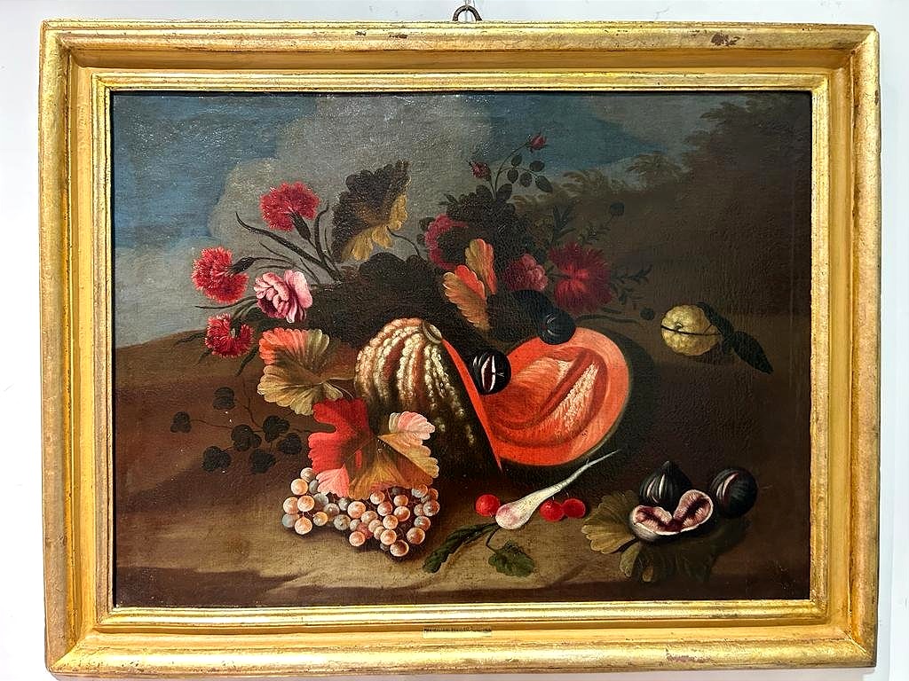 Still Life With Flowers And Fruit, First Half Of The 18th Century.
