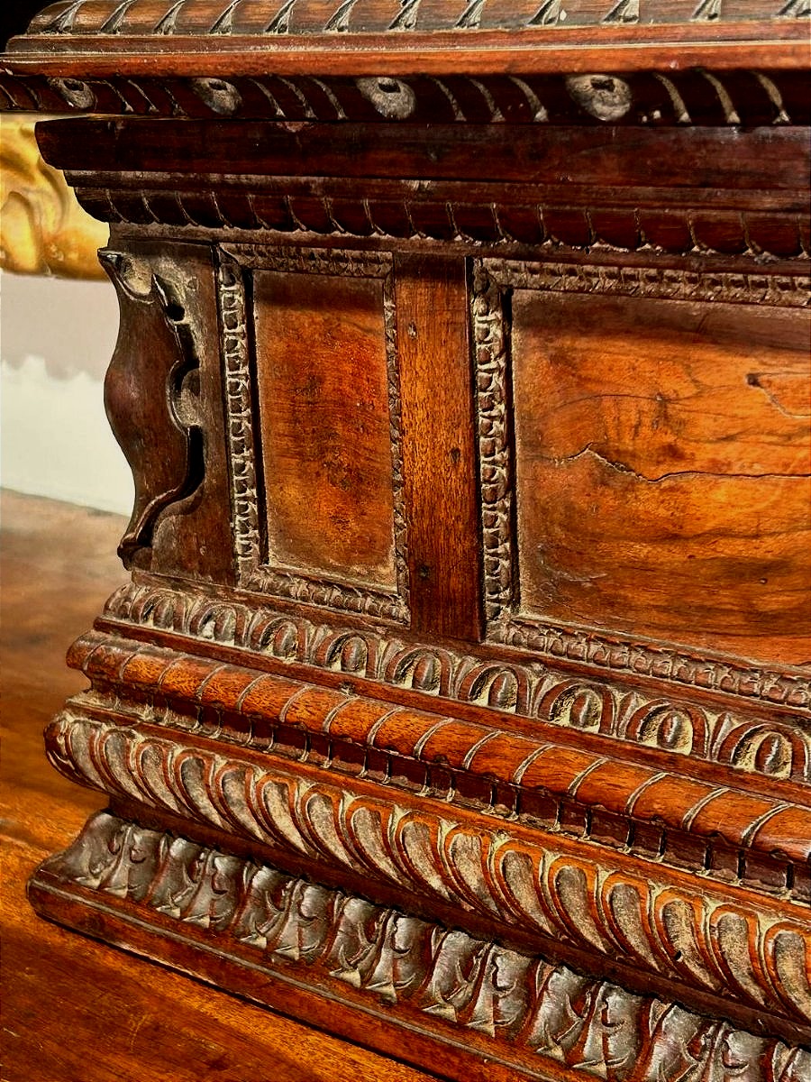 A Finely Carved Walnut Center Chest, 16th-century Tuscany.-photo-1