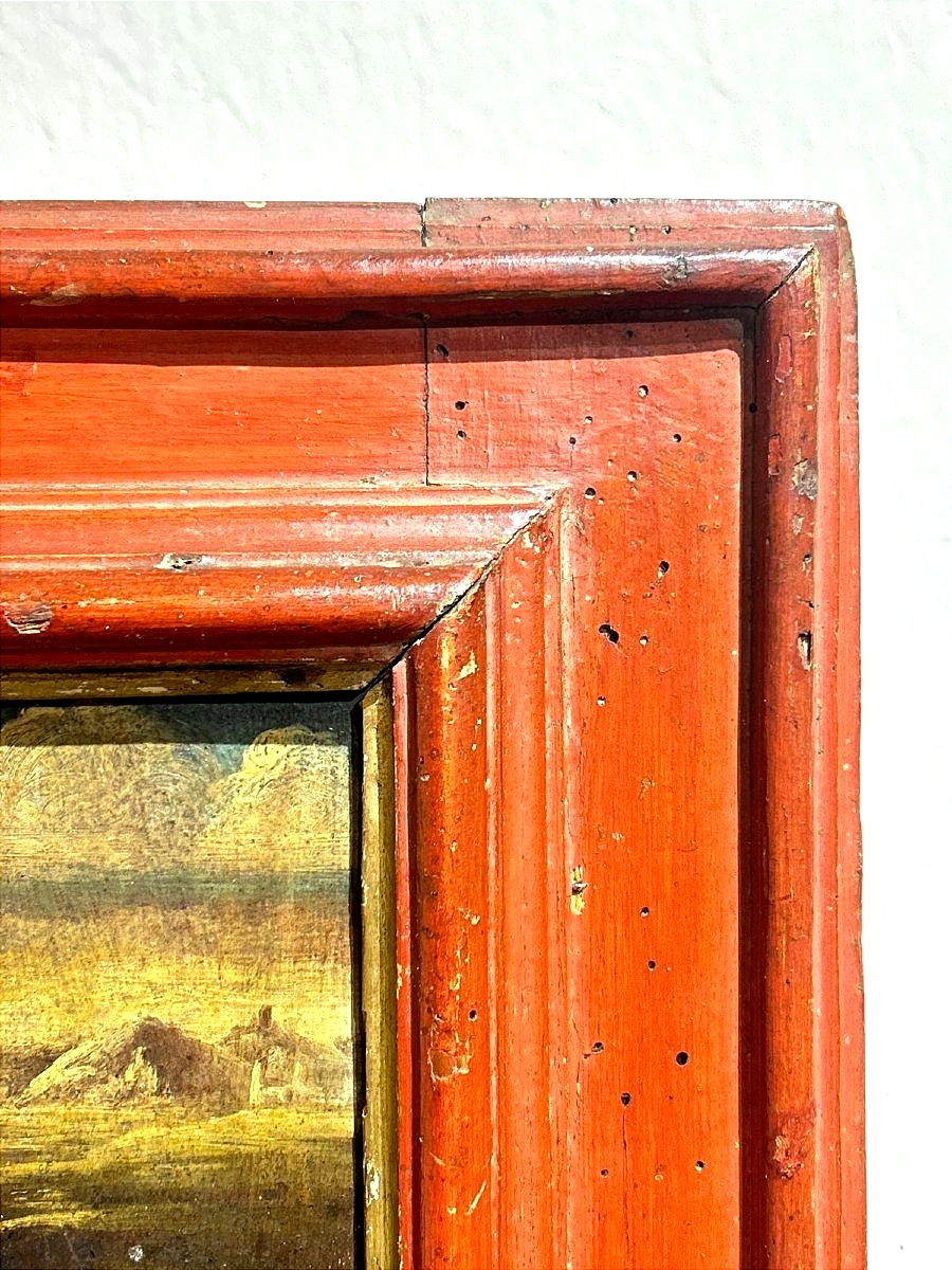 "the Good Samaritan At The Well," Oil On Panel, First Half Of The 17th Century, In A Contemporary Red-lacquered Frame.-photo-4