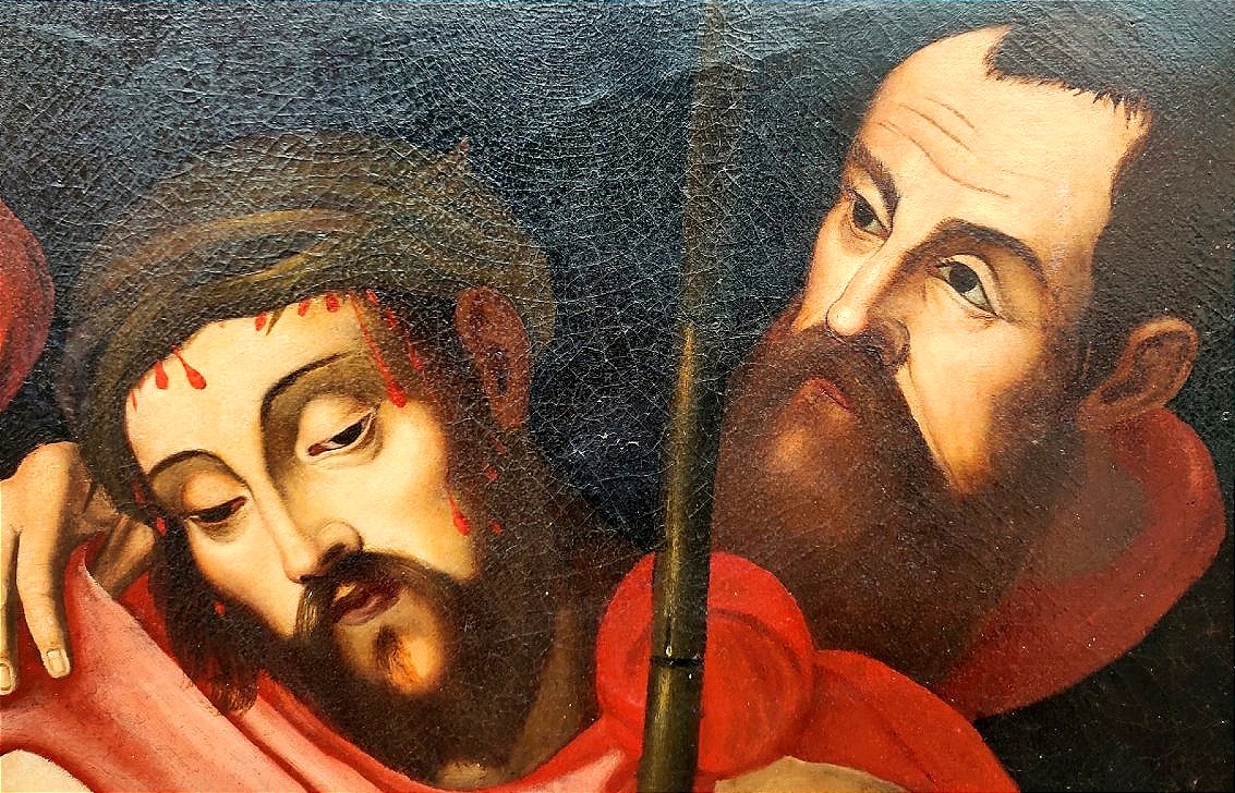 Intéressant Christ Moqué, Huile Sur Toile Du XVIIe Siècle.-photo-4