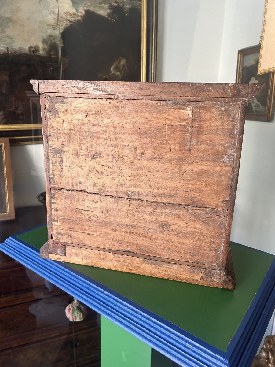 Petite Et Rare Armoire à Monnaie Avec Incrustations Chartreuses.-photo-3