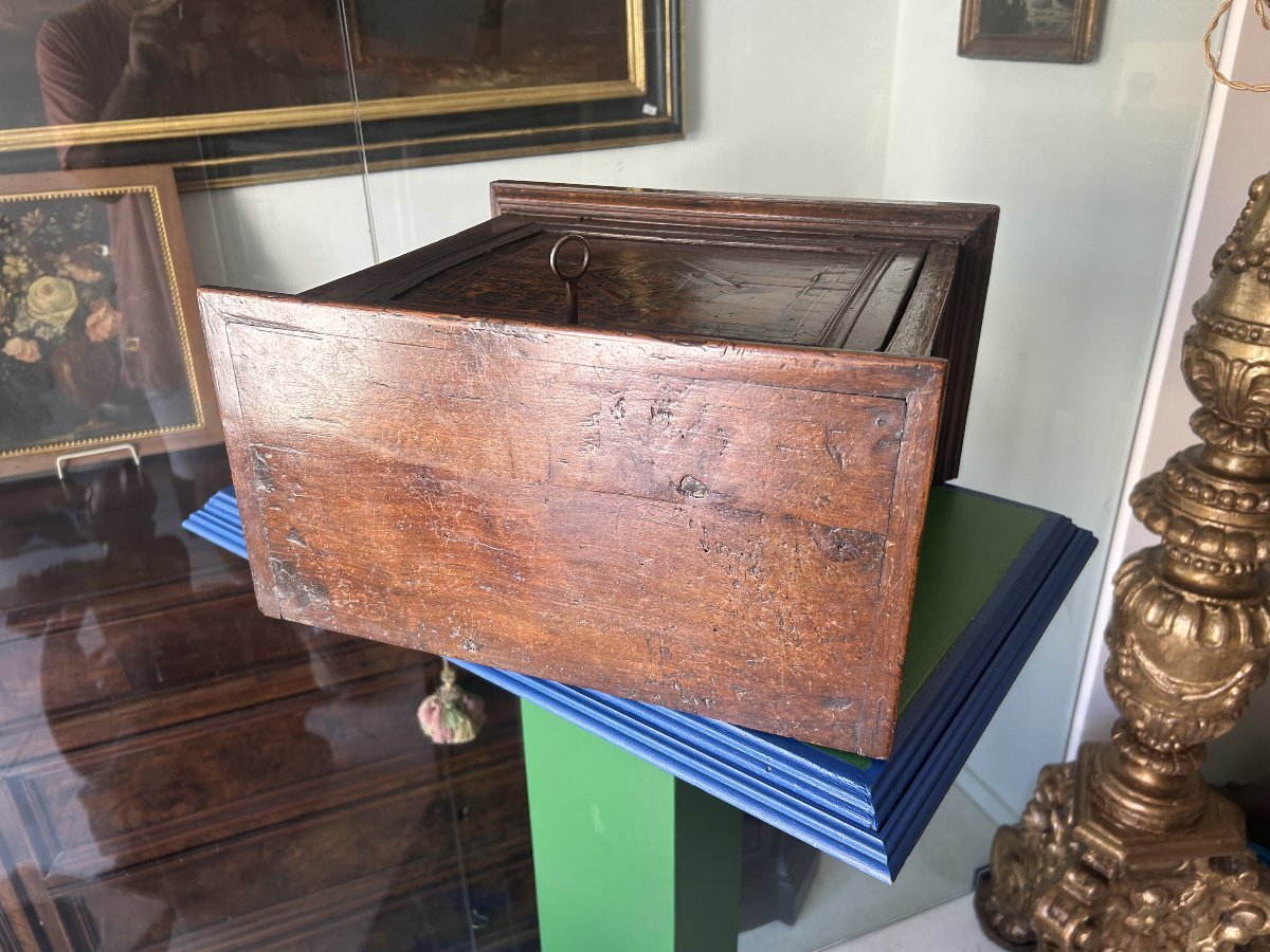 Petite Et Rare Armoire à Monnaie Avec Incrustations Chartreuses.-photo-7