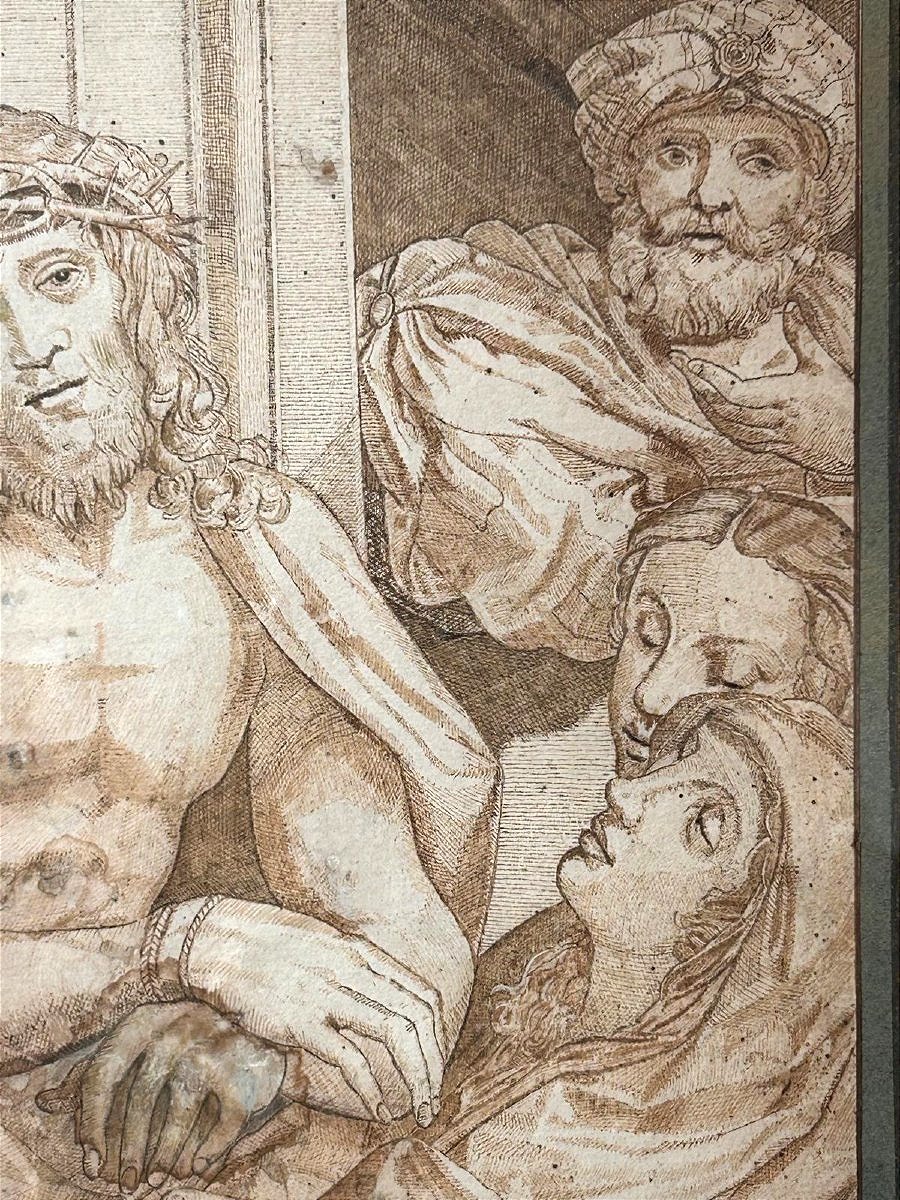 Hecce Homo, 17th-century Drawing (inv. Correggio, Drawing By Ag. Carracci) (375x270 Mm)-photo-1