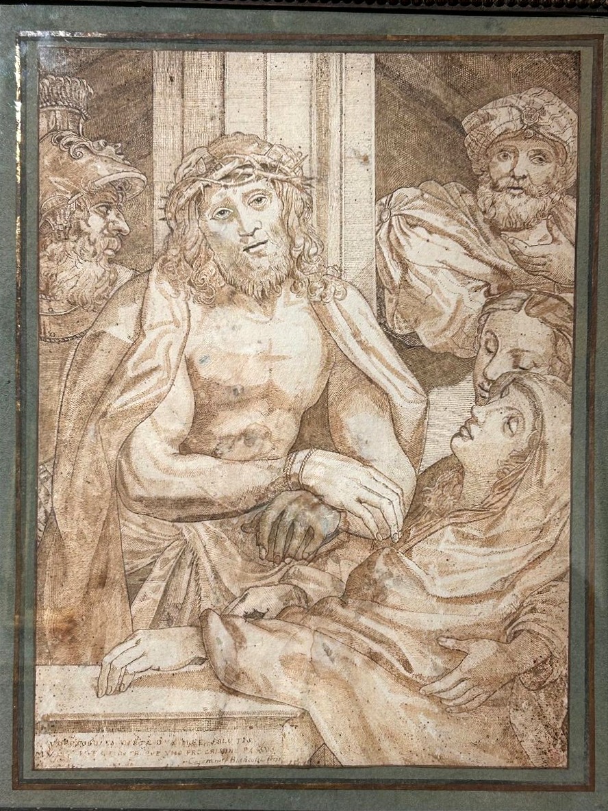 Hecce Homo, 17th-century Drawing (inv. Correggio, Drawing By Ag. Carracci) (375x270 Mm)-photo-3