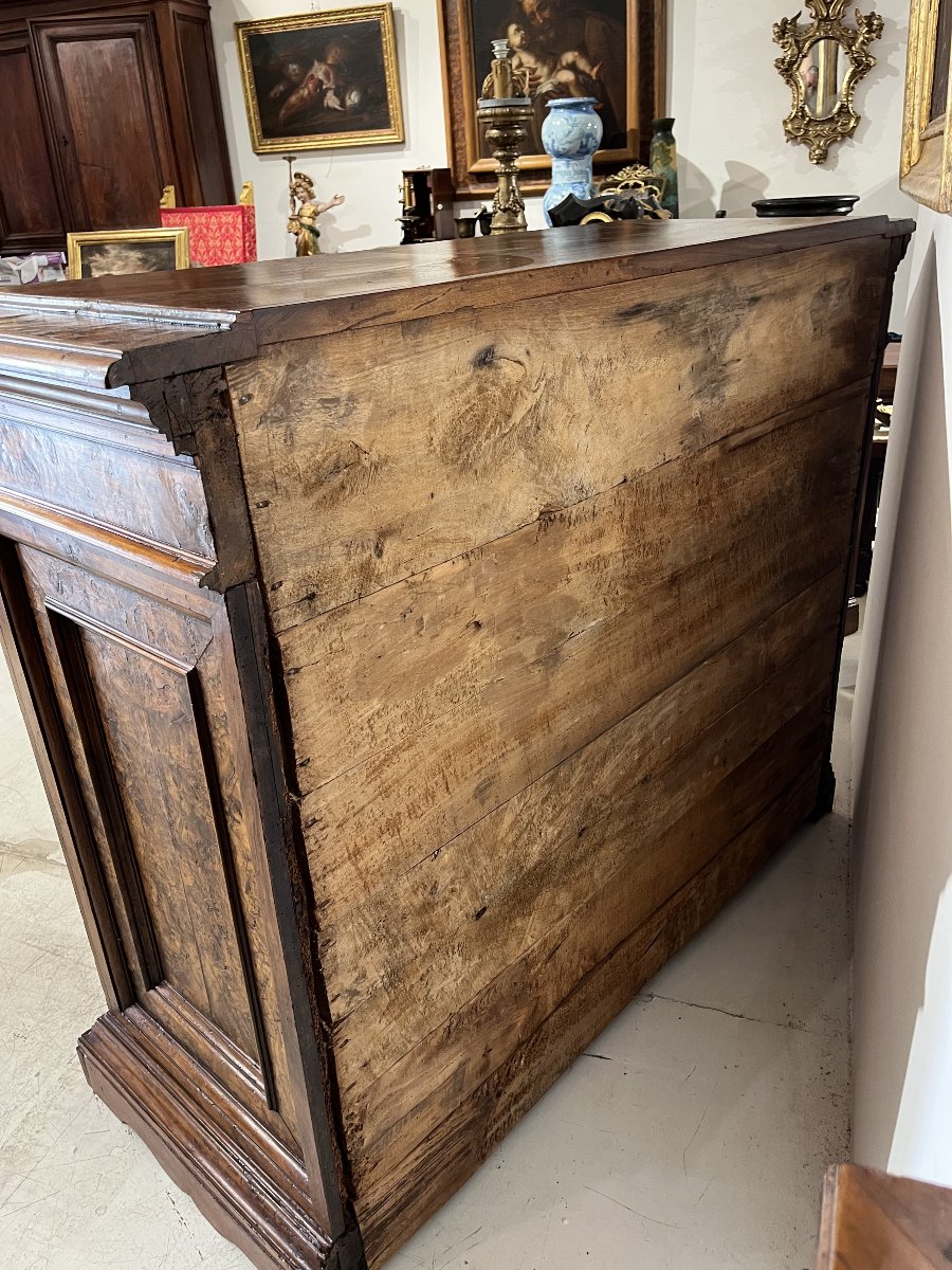 A 5-drawer Walnut-burl Cabinet With A Writing Desk. Rome, 17th Century.-photo-7