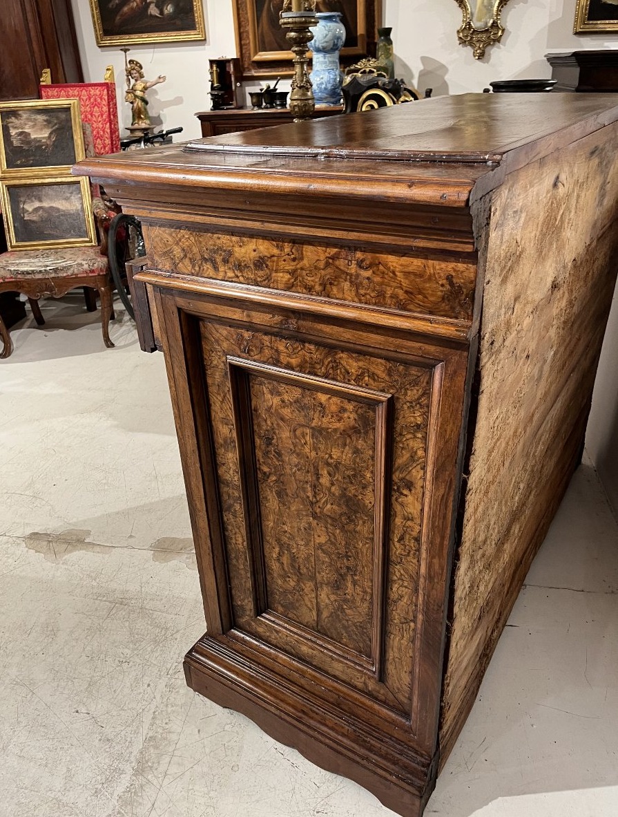 A 5-drawer Walnut-burl Cabinet With A Writing Desk. Rome, 17th Century.-photo-5