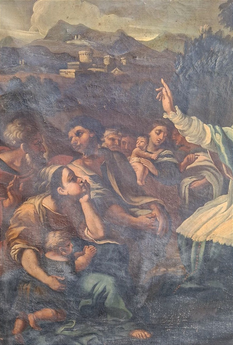 Prêche de saint François de Sales, dans un cadre romain sablé – XVIIe siècle-photo-3