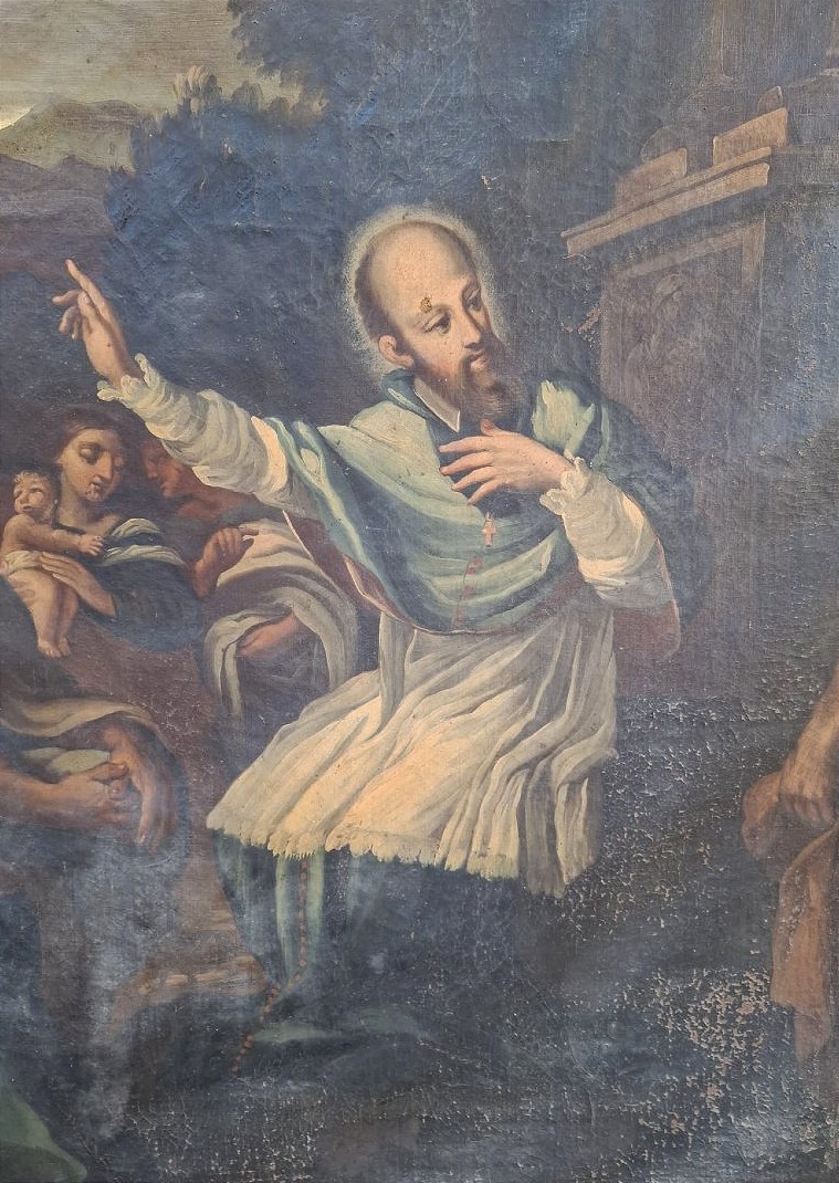Prêche de saint François de Sales, dans un cadre romain sablé – XVIIe siècle-photo-4
