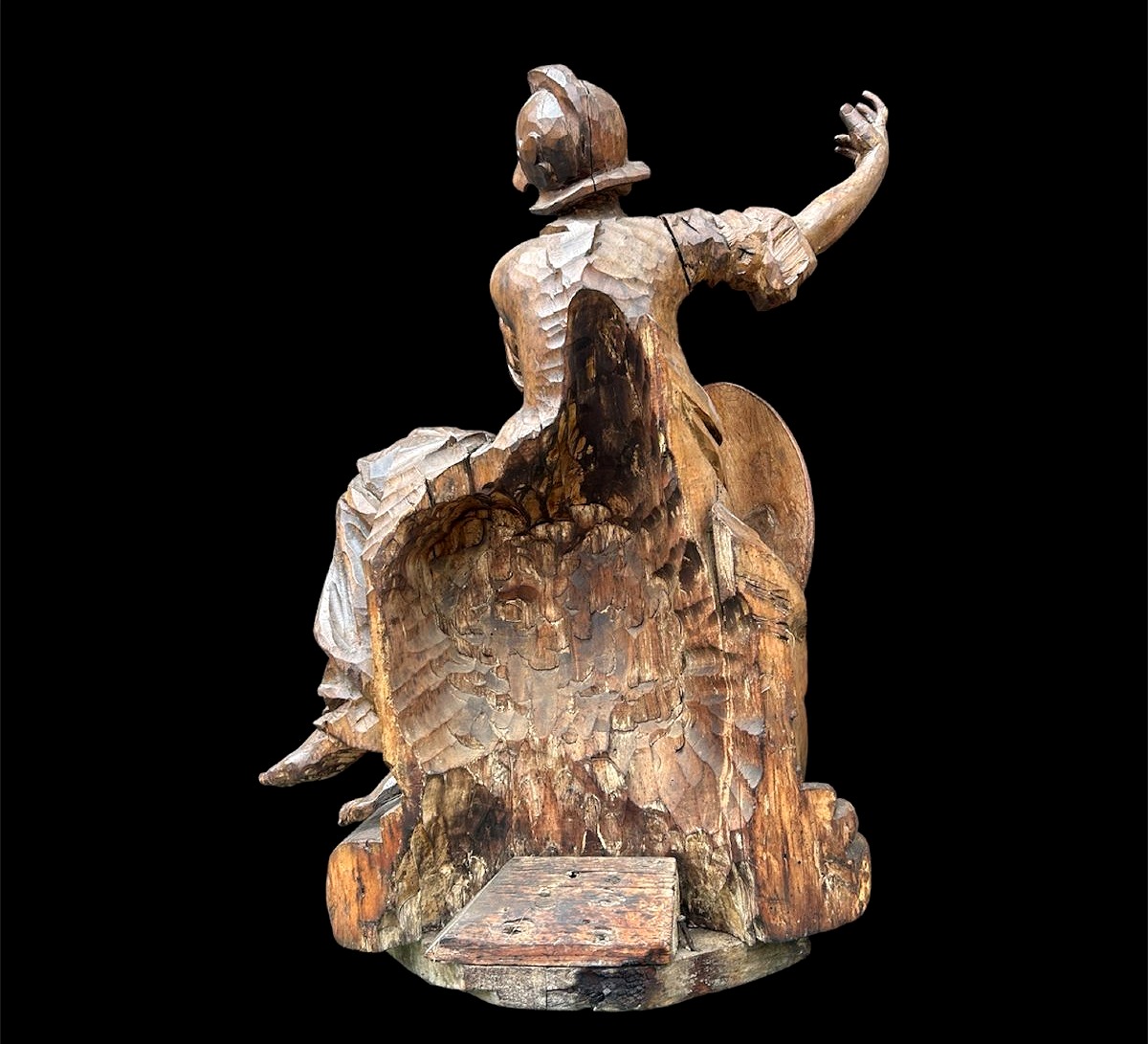 Allégorie en bois finement sculptée du Sagesse ou Minerve. Rome, 2nd moitié du XVIIème s. -photo-4