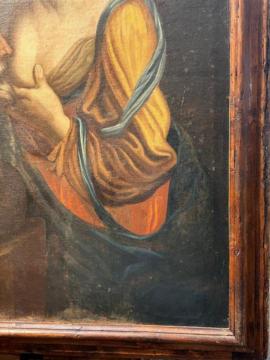 Charité Romaine Dernier Quart Du XVIIe Siècle - école De Gian Domenico Cerrini. (113x152cm)-photo-1