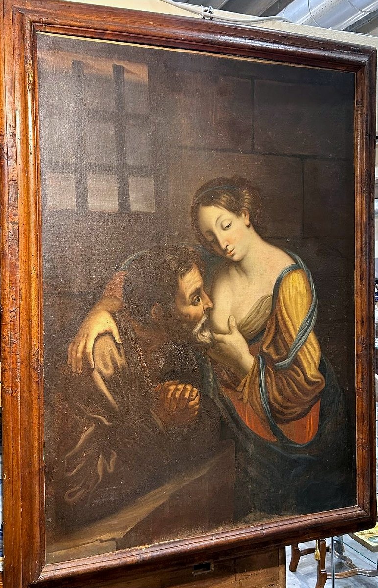 Charité Romaine Dernier Quart Du XVIIe Siècle - école De Gian Domenico Cerrini. (113x152cm)