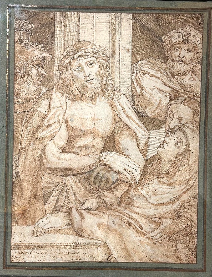 Hecce Homo, 17th-century Drawing (inv. Correggio, Drawing By Ag. Carracci) (375x270 Mm)-photo-2