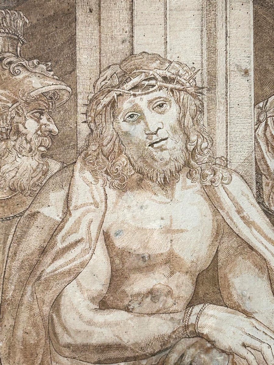 Hecce Homo, 17th-century Drawing (inv. Correggio, Drawing By Ag. Carracci) (375x270 Mm)-photo-2