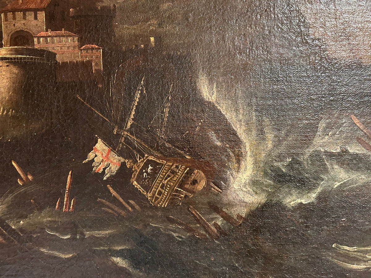 An Interesting 17th-century Marine Painting. Attributed To Monsù Montagna (ca. 1608–1660)-photo-3