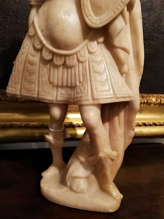 Italian White Marble Sculpture Of Roman Emperor, Grand Tour Period, First Half Of XIX C.( 40cm)-photo-4