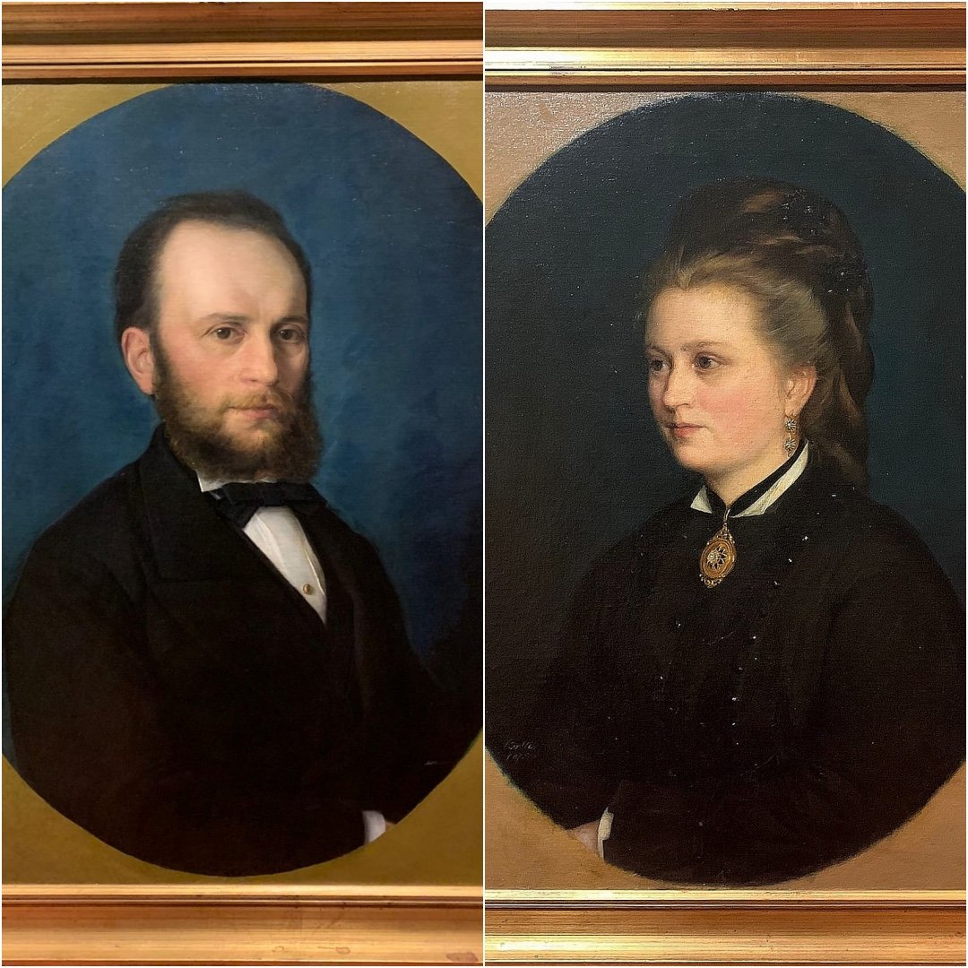 Paire De Portraits Avec Gentilhomme Et Dame, Signés Et Datés.