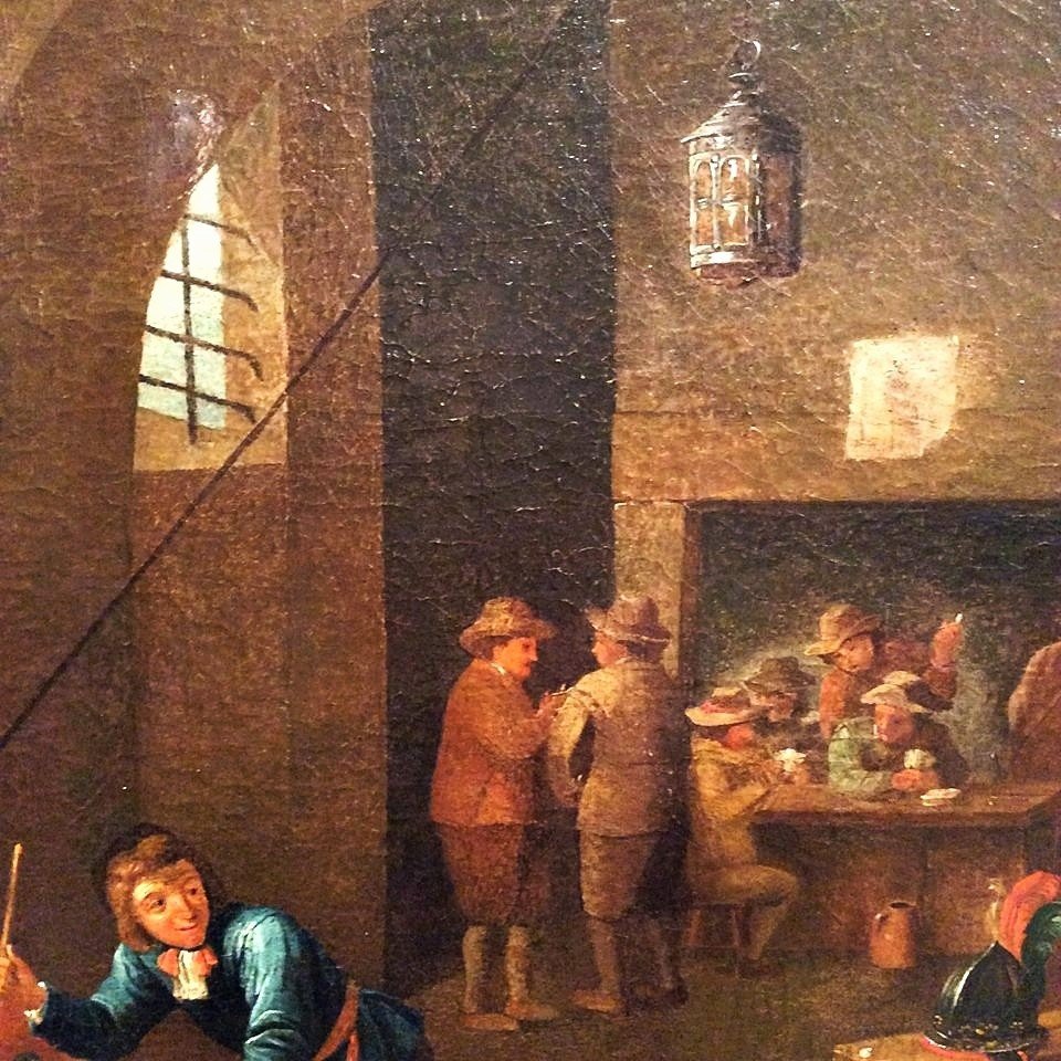 Tavern Scene With Resting Soldiers And Child Playing. Flemish School Half Of The XVII Century-photo-2