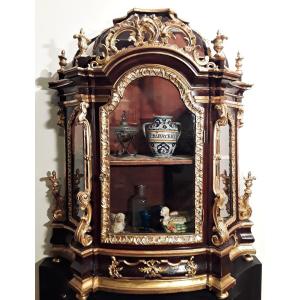 Important Romanesque Baroque Showcase In Wood And Gilded With Pure Gold. Second Half Of The 17th Century