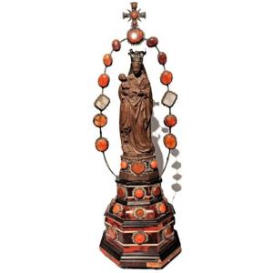 Votive Statue Of The Madonna Of Trapani In Precious Materials, 18th Century.