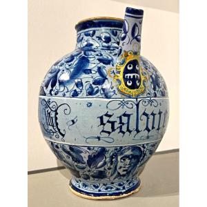 Rare Venetian Maiolica Jar Dated 1573.