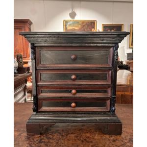 Unusual Walnut Model Of XVIIth Chest Of Drawers.