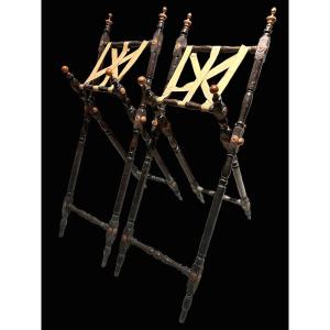 Pair Of Folding 17th Century Reel Music Stands.