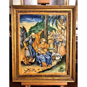 Important Plaque From Urbino, Patanazzi Workshop, Late 16th Century. (38cm X 50cm + Frame)