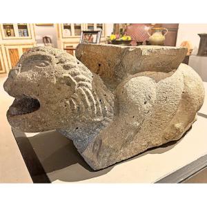 A Stylobate Sea Lion Carved From Peperina Stone, 12th Century.
