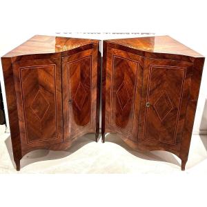 Pair Of 18th-century Louis XV-style Roman Corner Cabinets