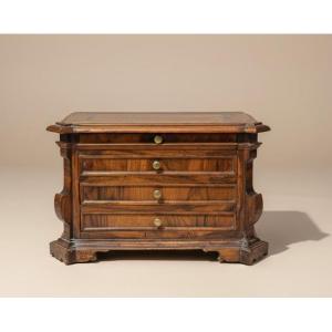 A Rare 17th-century Model Of A Tuscan Canterano Made Of Fine Woods.