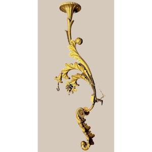 Couple Of Gilded And Richly Carved Palace Candlesticks, 17th-century From Central Italy.