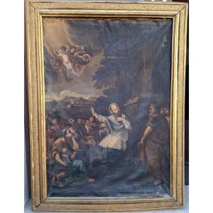 Prêche de saint François de Sales, dans un cadre romain sablé – XVIIe siècle