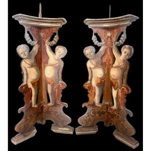 A Rare Pair Of Palace-style Candlesticks. Tuscany, Mid-17th Century.