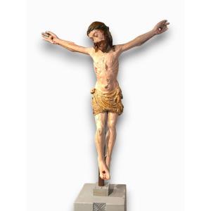 "cristo Patiens" In Wood With Original Polychrome Paint, Central Italy, Early 16th Century.