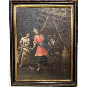Oil On Canvas In A Period Frame, Depicting Judith With The Head Of Holofernes