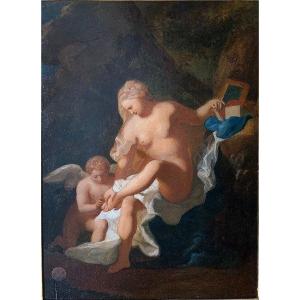 Toilette De Vénus, Huile Sur Panneau, Début 19ème Siècle.