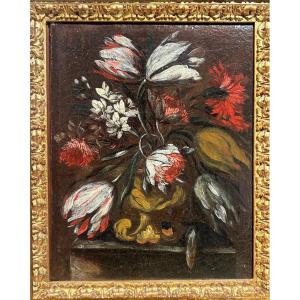Paire de natures mortes aux fleurs – Rome, milieu du XVIIe siècle – Cercle de Mario Nuzzi