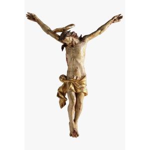 Wooden Crucifix From The First Half Of The 18th Century. Liguria, Workshop Of Anton Maria Maragliano