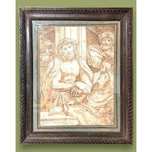 Hecce Homo, 17th-century Drawing (inv. Correggio, Drawing By Ag. Carracci) (375x270 Mm)