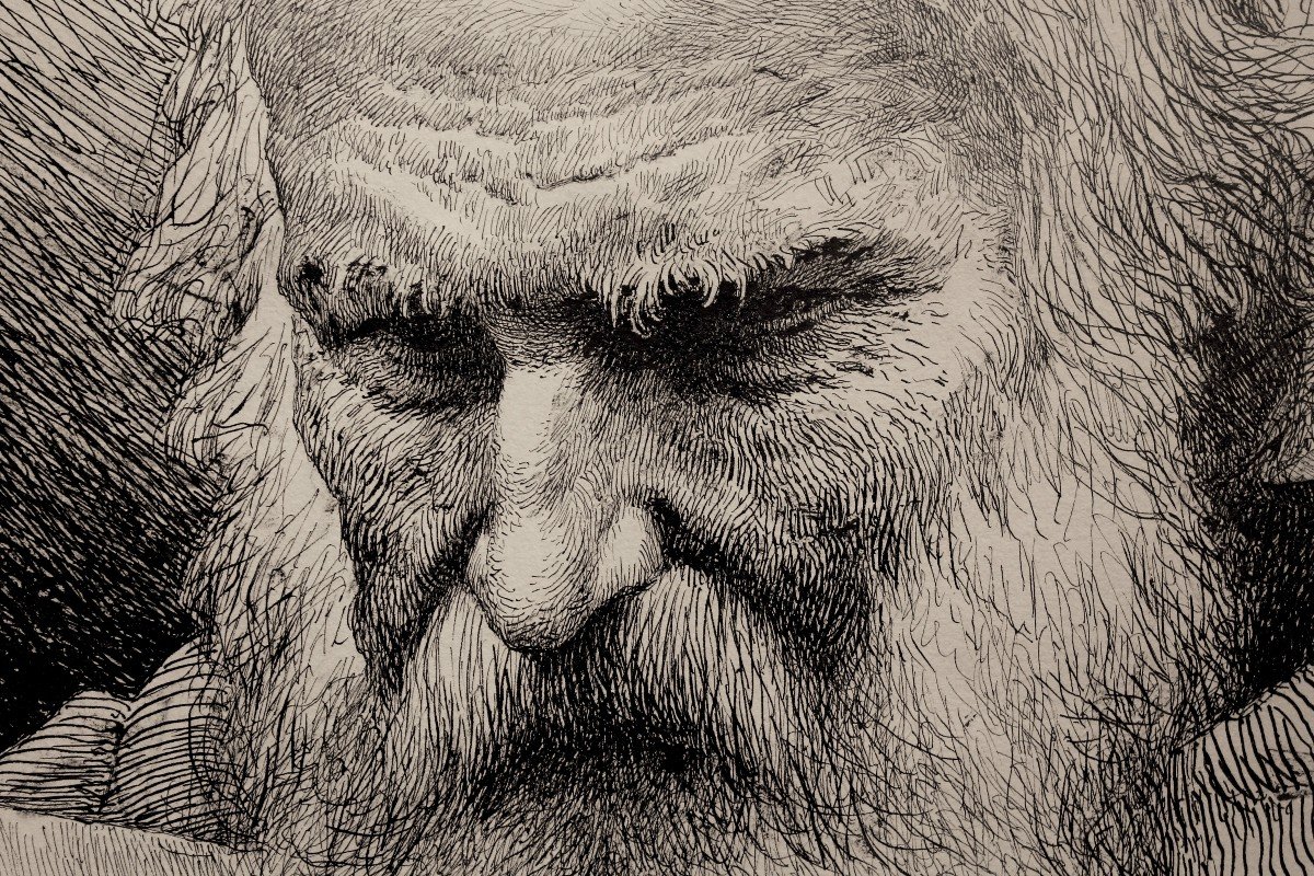 Giovanni Piancastelli - Bologna - Portrait - Ink Drawing - Signed